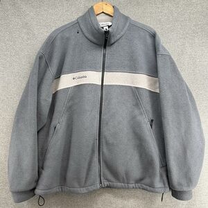 Columbia CORE Interchange Fleece Jacket Men's XL Grey Campfire Ready Burn Holes